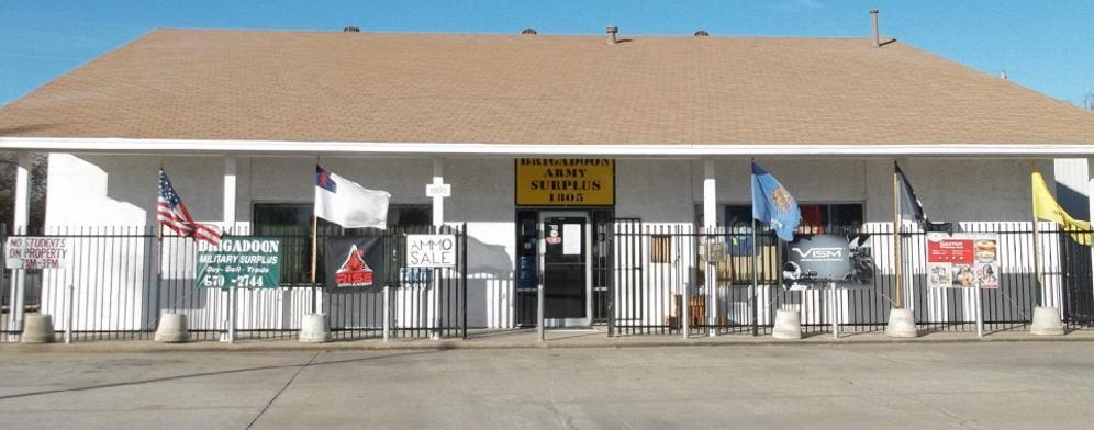 Brigadoon Army Surplus storefront at 1805 S. Sunnylane Rd., Del City, OK